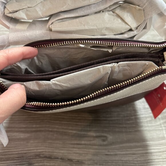 NWT Kate Spade New York Triple Gusset Color Block Crossbody Bag Purse Neutral - Picture 6 of 8
